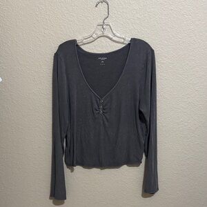 Arizona Jean Company Charcoal Long Sleeve Top